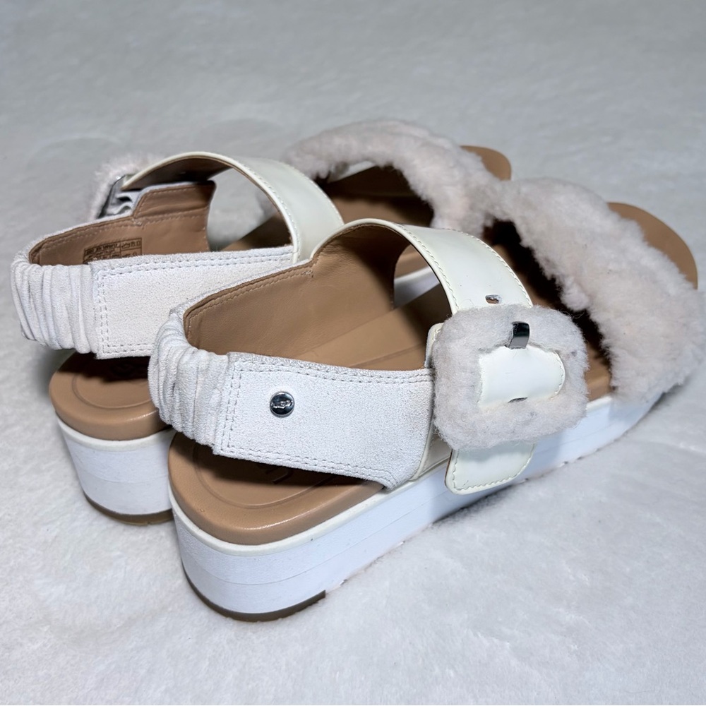 UGG Women's White and Cream Platform Sandals - Picture 7 of 9